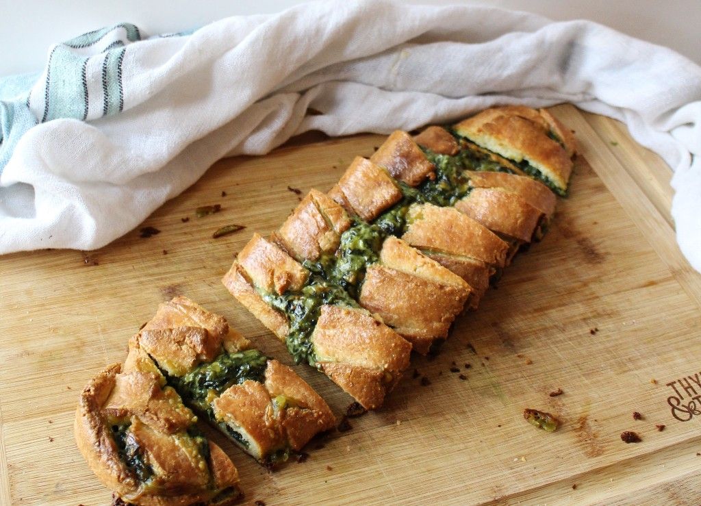 Keto Gouda Spinach Bread Braid