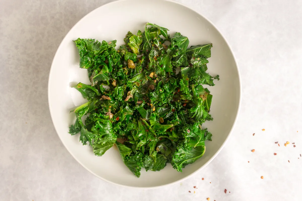 Keto Buttered Kale with Anchovies and Capers