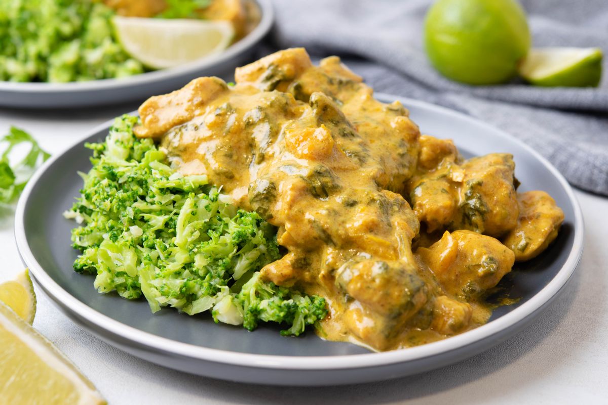 Healthy Keto Chicken Curry with Broccoli Rice