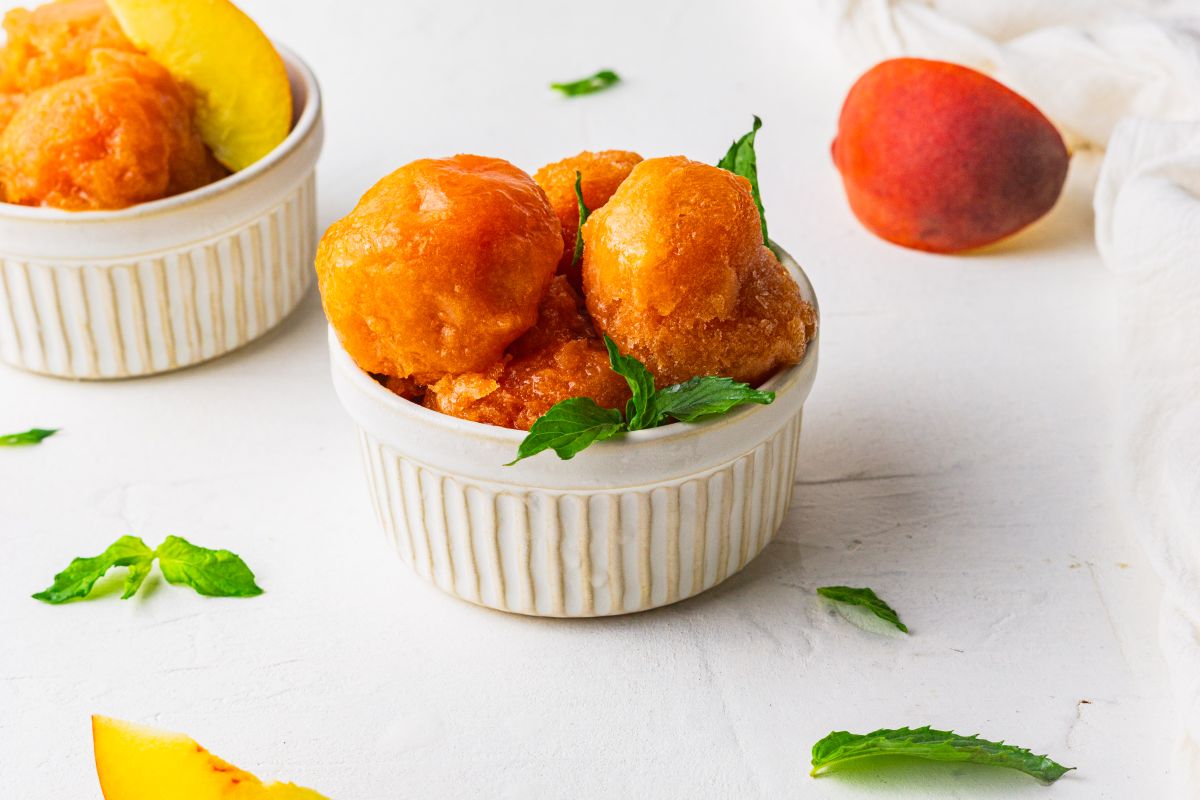 Moderate Carb Peach Sorbet