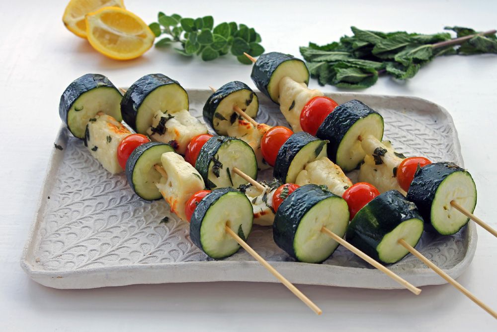 Low Carb Vegetarian Halloumi Kebabs