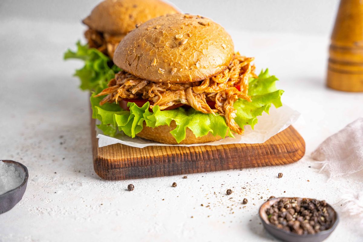 Keto BBQ Pulled Chicken Burgers