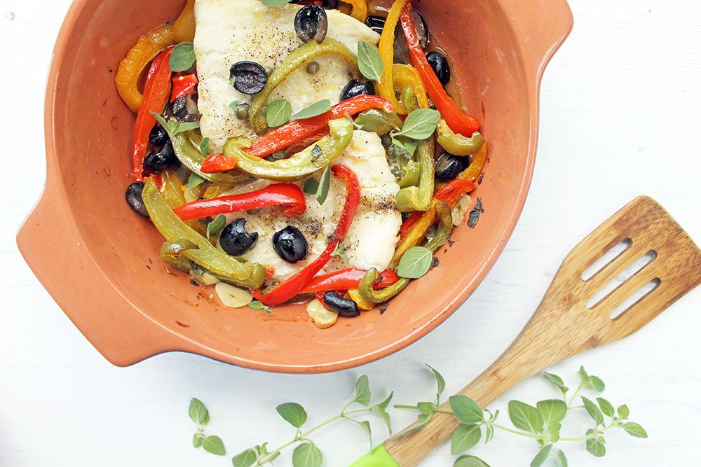 Low Carb Mediterranean Baked Cod