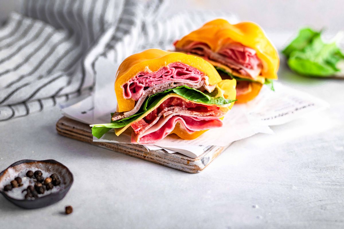 Keto Bell Pepper Deli Sandwich 