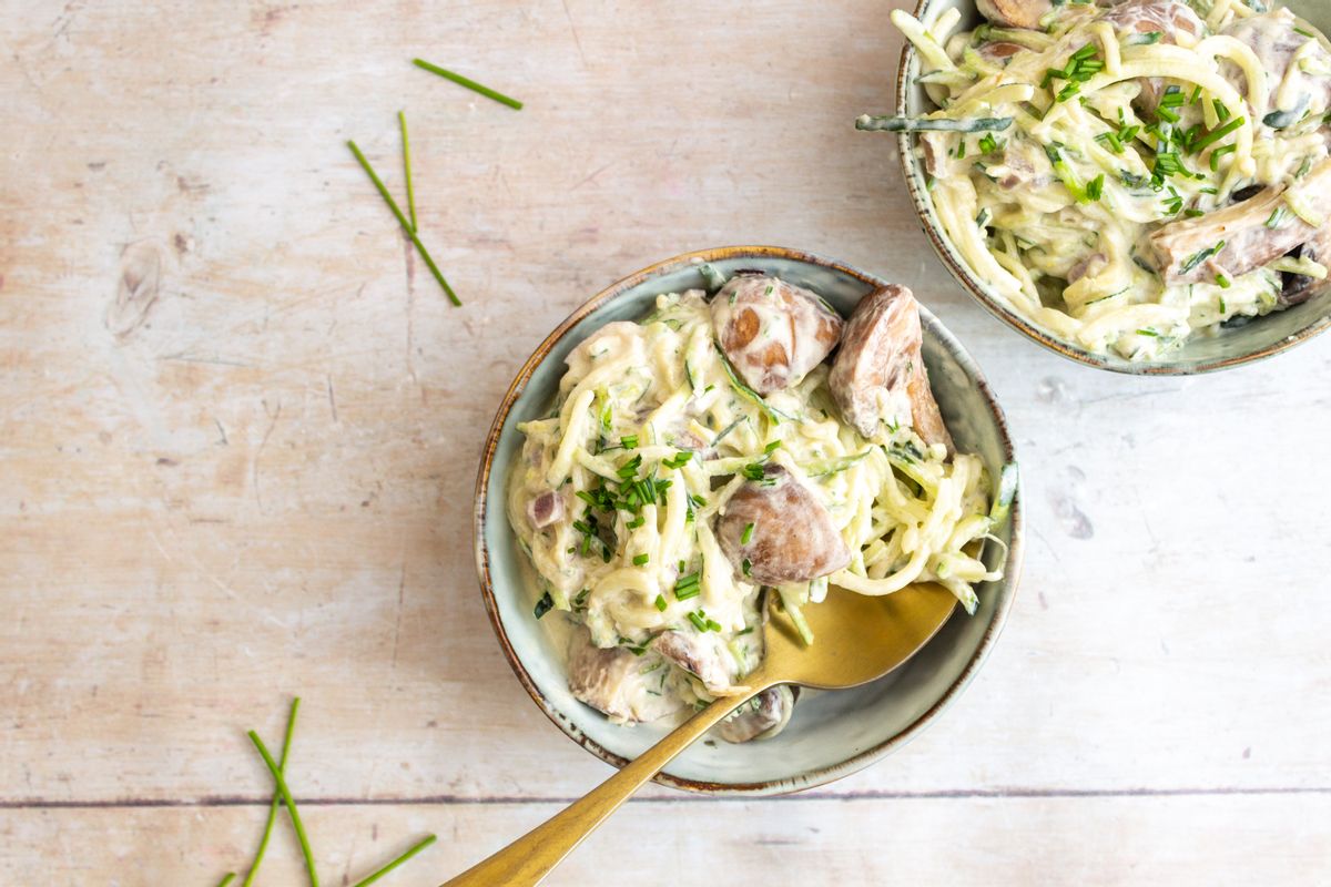 Keto Quick And Easy Creamy Mushroom Pasta