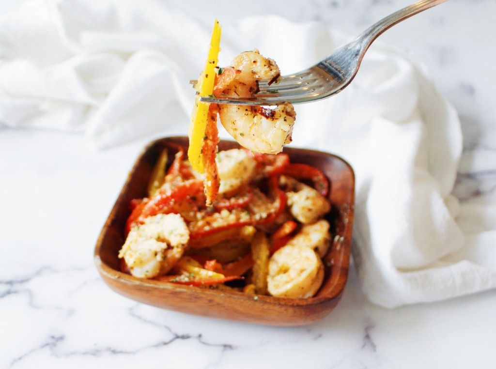 Keto Sheet Pan Shrimp Scampi