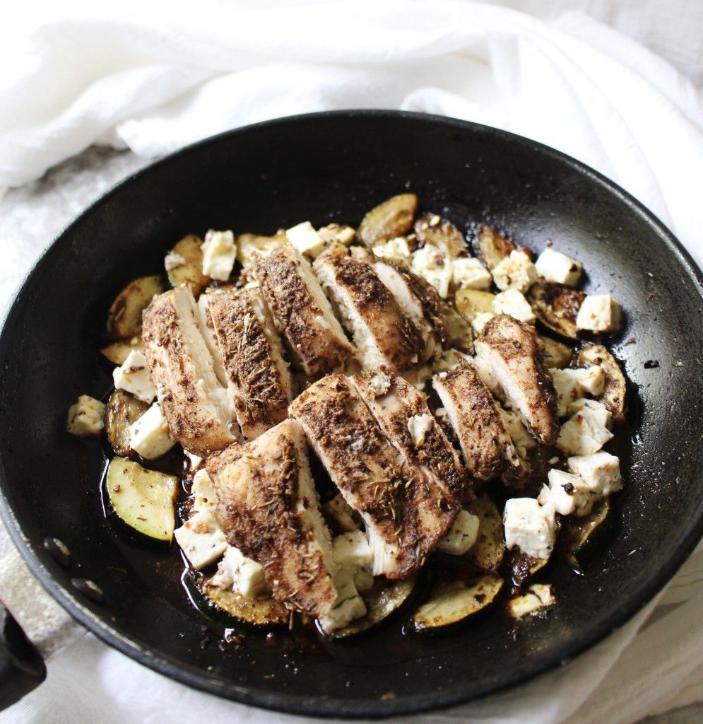 Keto Swedish Rubbed Chicken w Zucchini and Feta