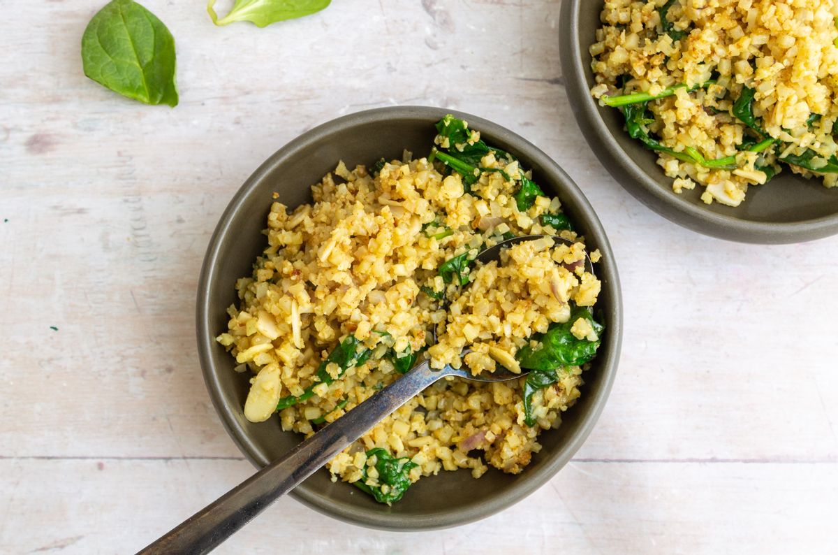 Keto Curried Rice and Spinach