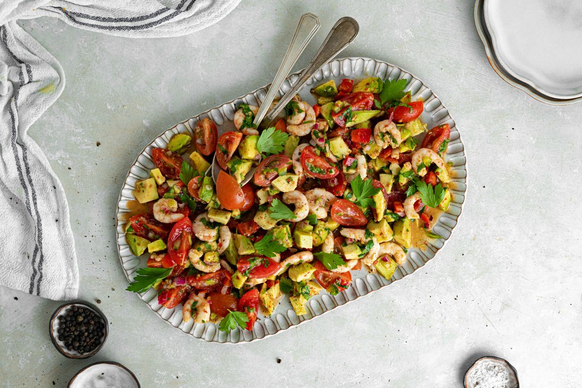 New Year’s Keto Shrimp Guacamole Salad