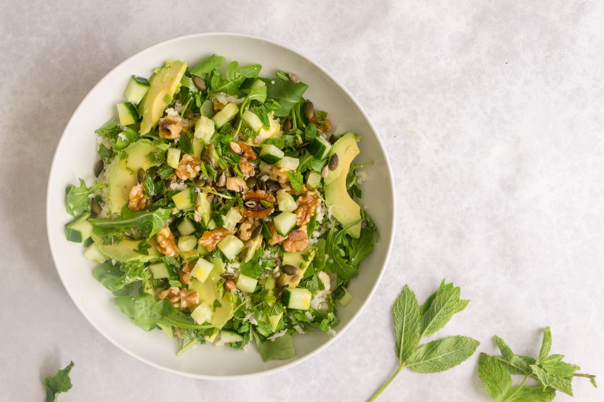 Keto Crunchy Rice Salad (Vegan)