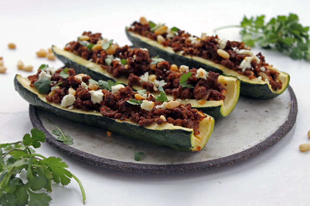 Low Carb Zucchini Stuffed With Lamb