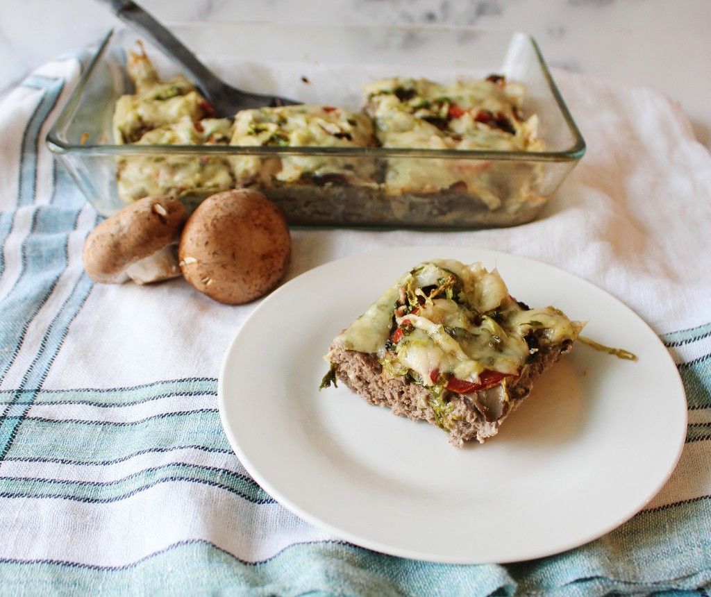 Keto Mushroom Swiss Cheeseburger Casserole