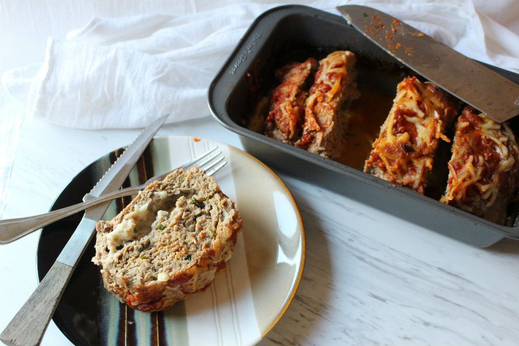 Keto Cheese Stuffed Turkey Meatloaf